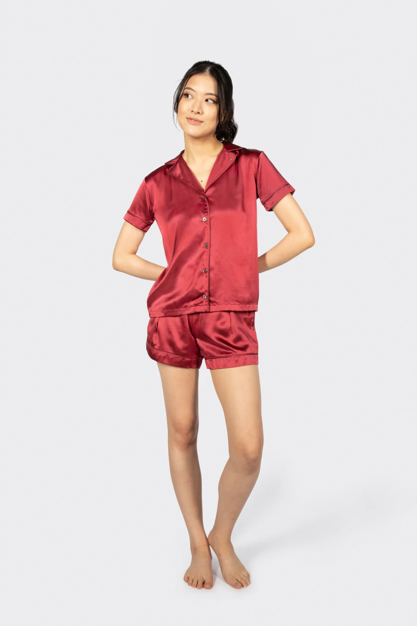 Alba Washable Silk Pyjama Shorts - Image 5