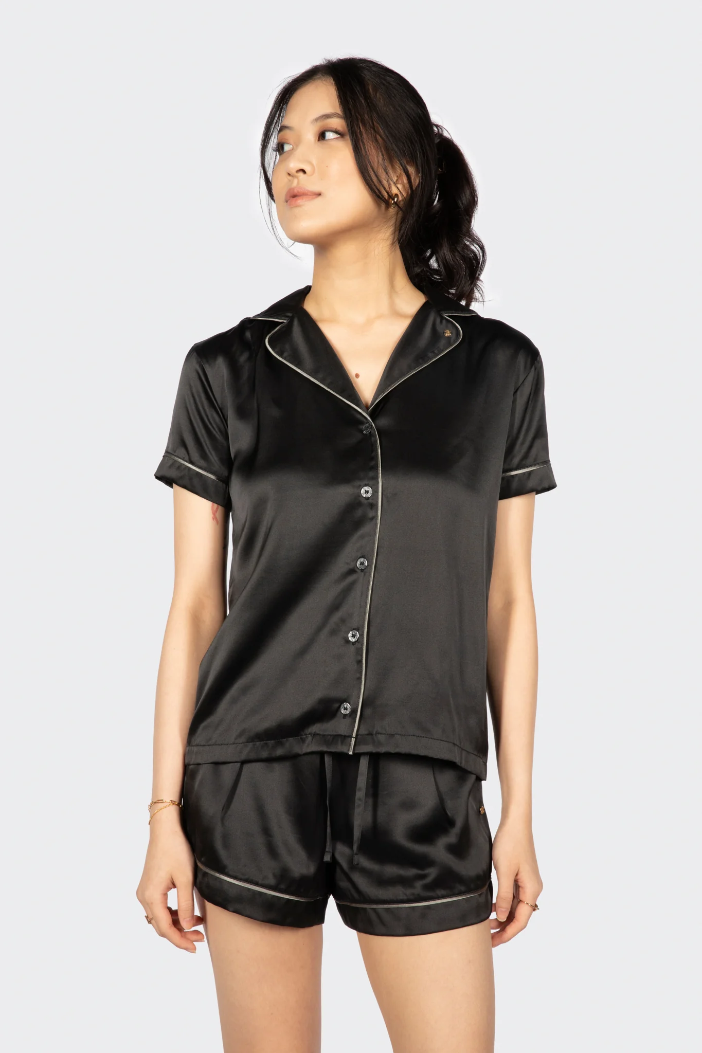 Alba Washable Silk Pyjama Top - Image 3