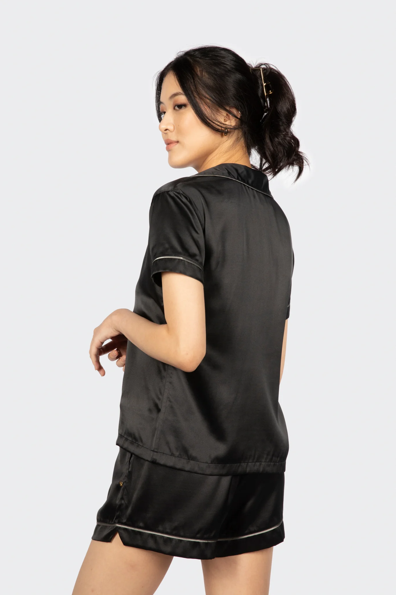 Alba Washable Silk Pyjama Top - Image 4