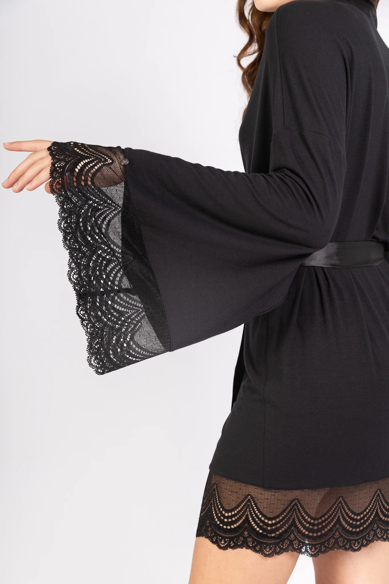 Carezza Lace Modal Robe - Image 4