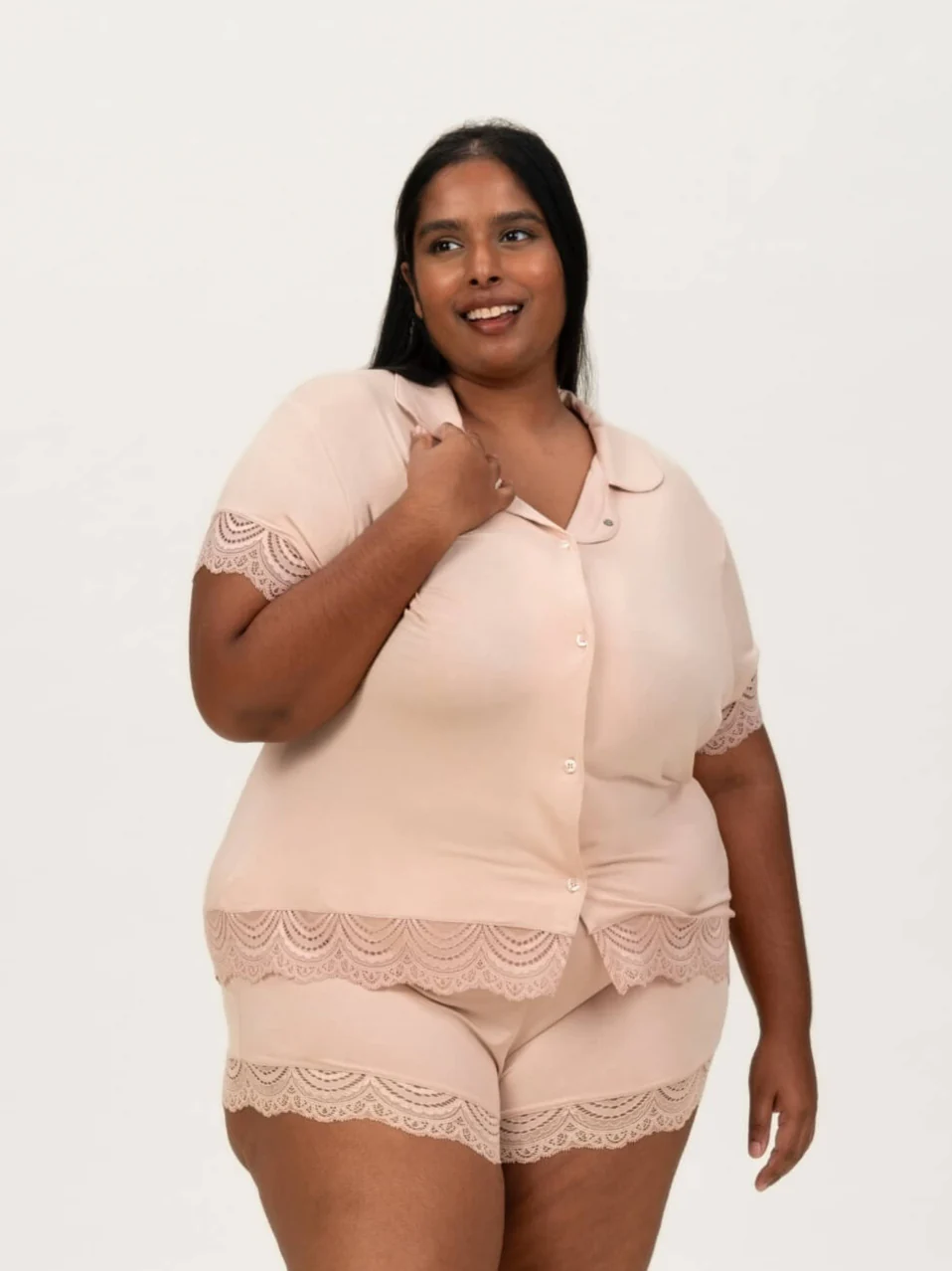Carezza Lace Short Sleeve Pyjamas Top - Image 10