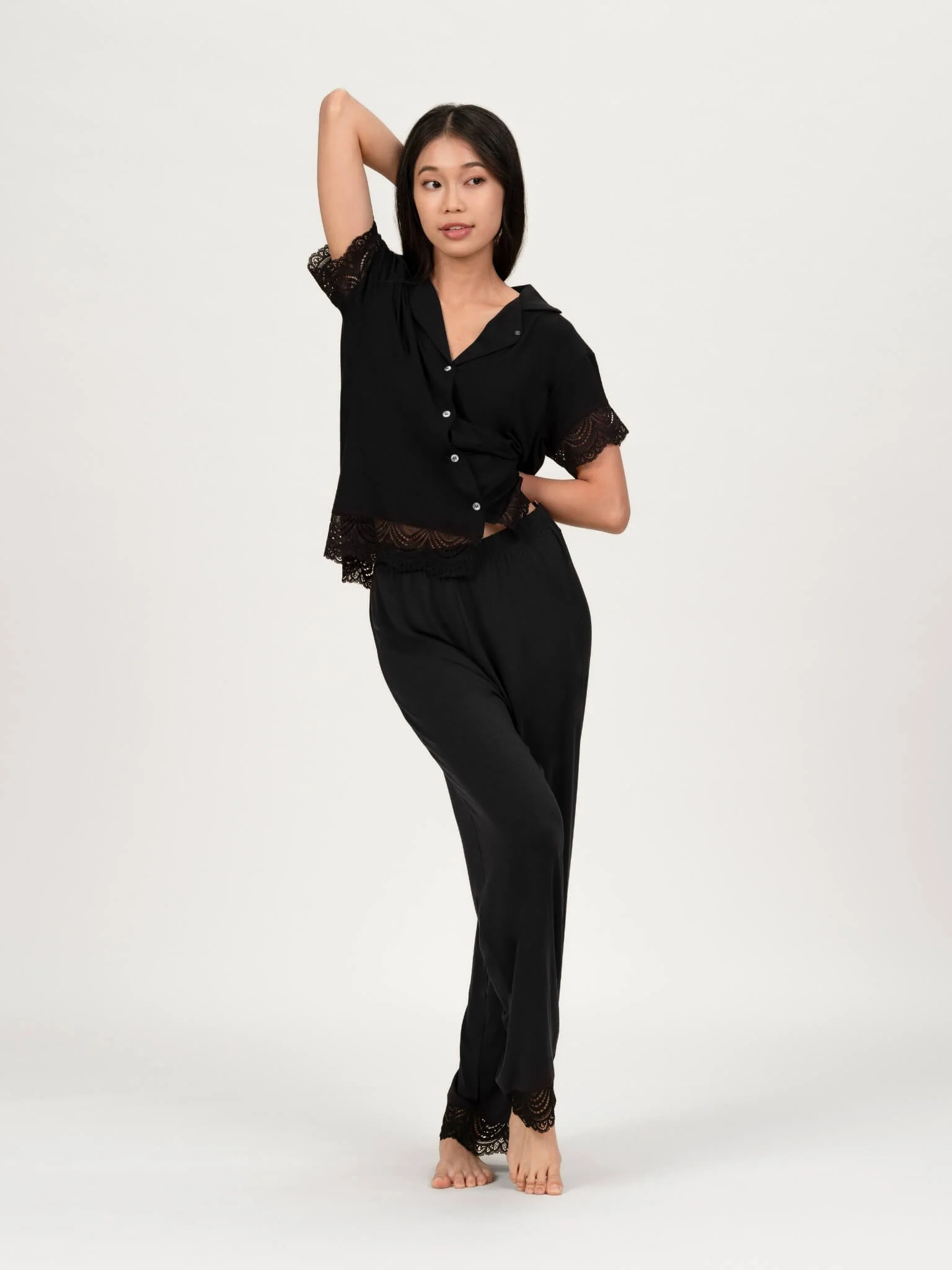 Carezza Lace Short Sleeve Pyjamas Top - Image 4