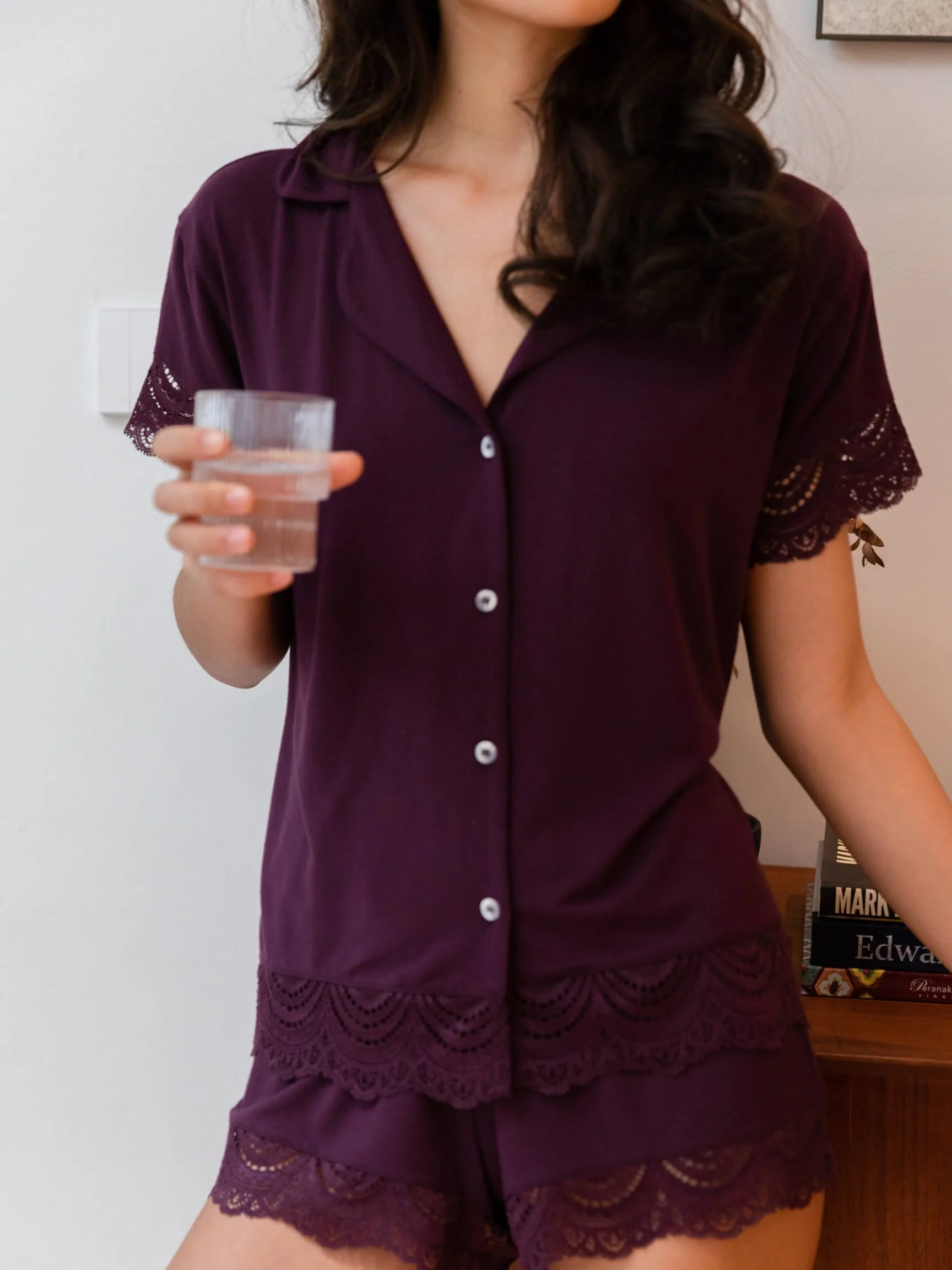 Carezza Lace Short Sleeve Pyjamas Top - Image 9