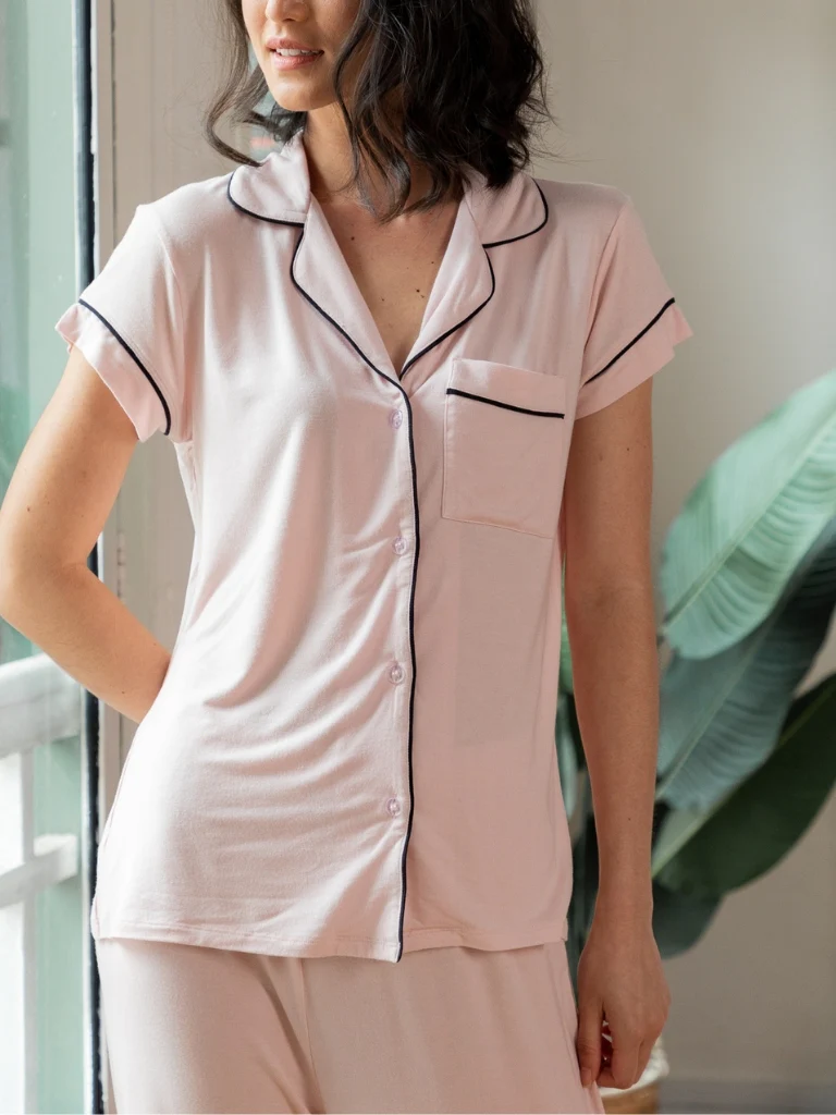 Je Dors Short Sleeve Pyjamas Top - Image 33
