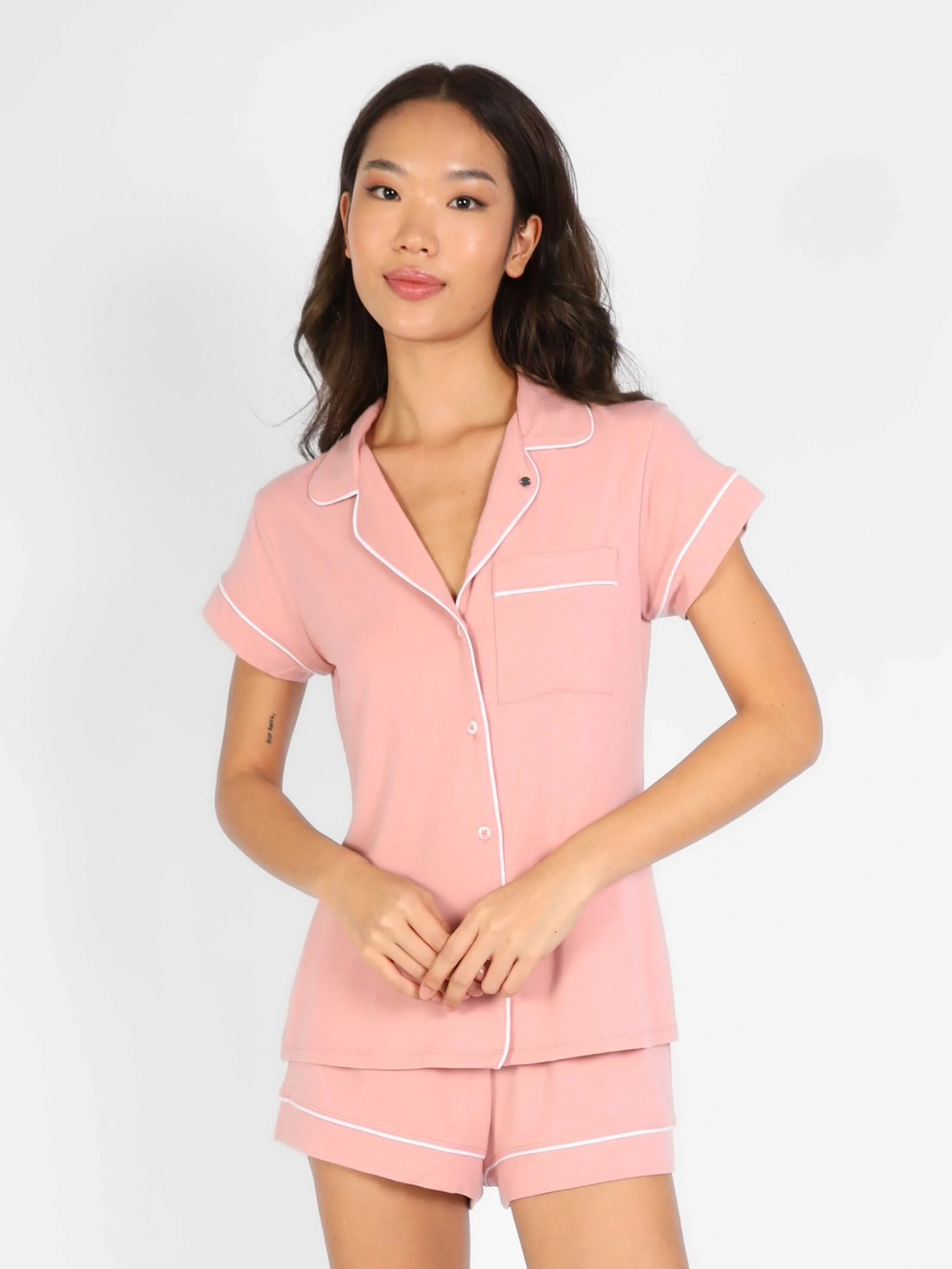 Je Dors Short Sleeve Pyjamas Top - Image 64