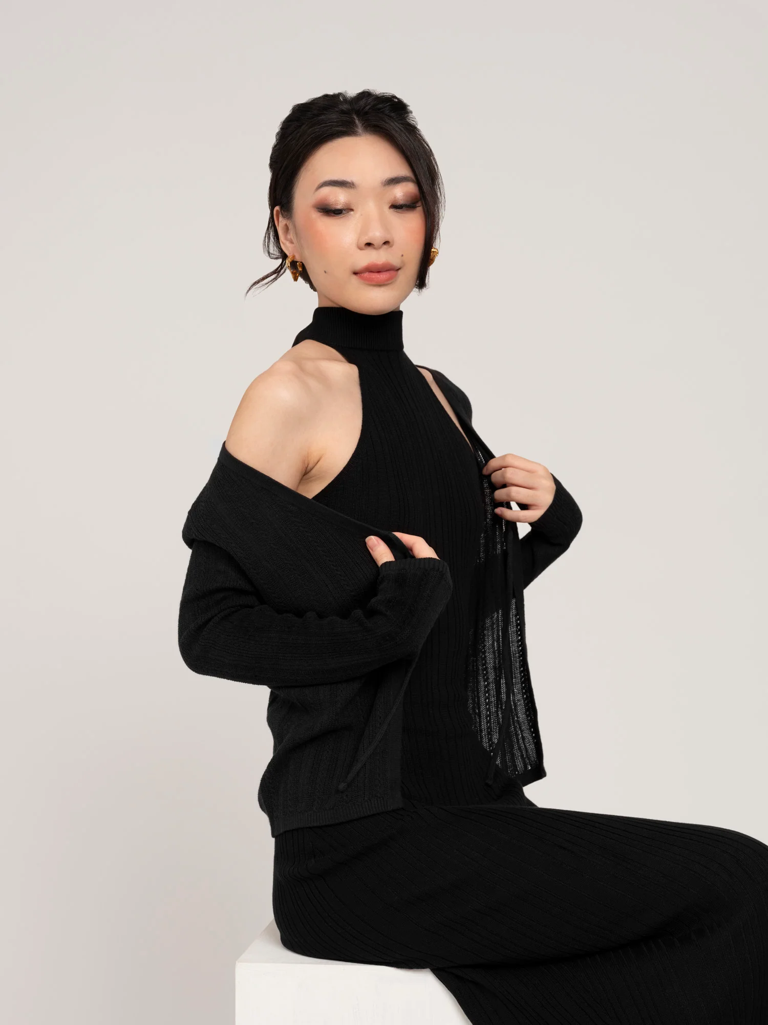 Lumiere Pointelle Knit Cardi - Image 5