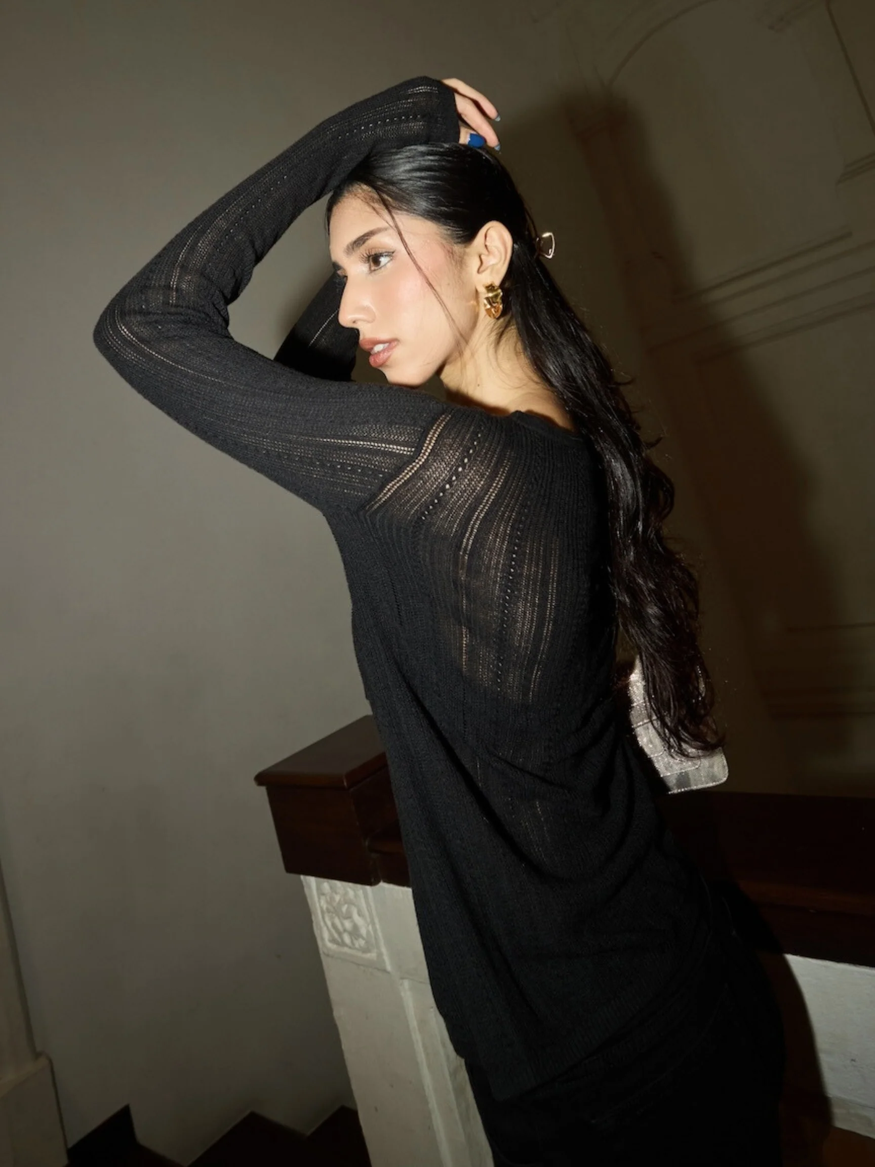 Lumiere Pointelle Knit Cardi - Image 9
