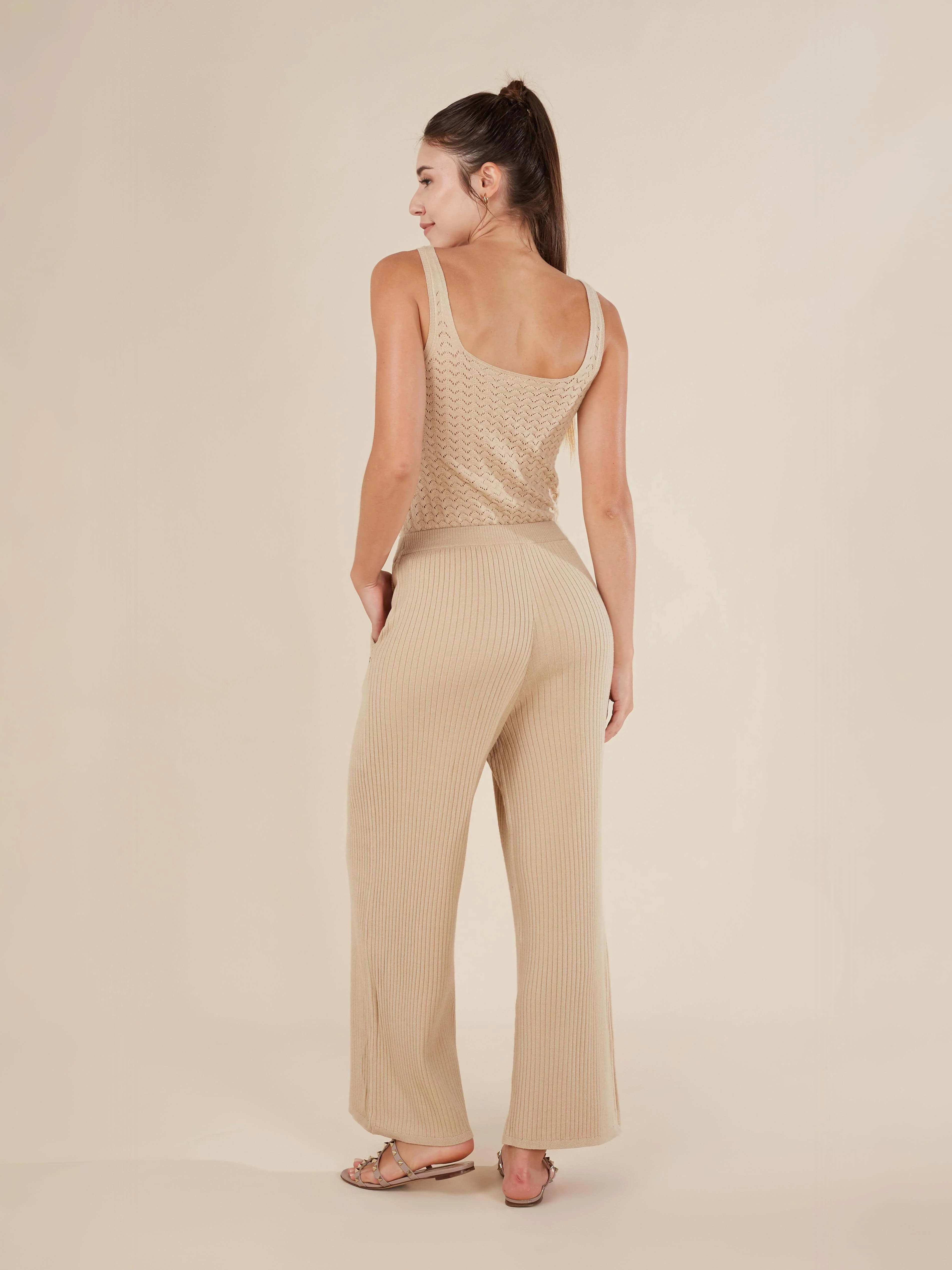 Reis Pointelle Knit Square Neck Tank Top - Image 14
