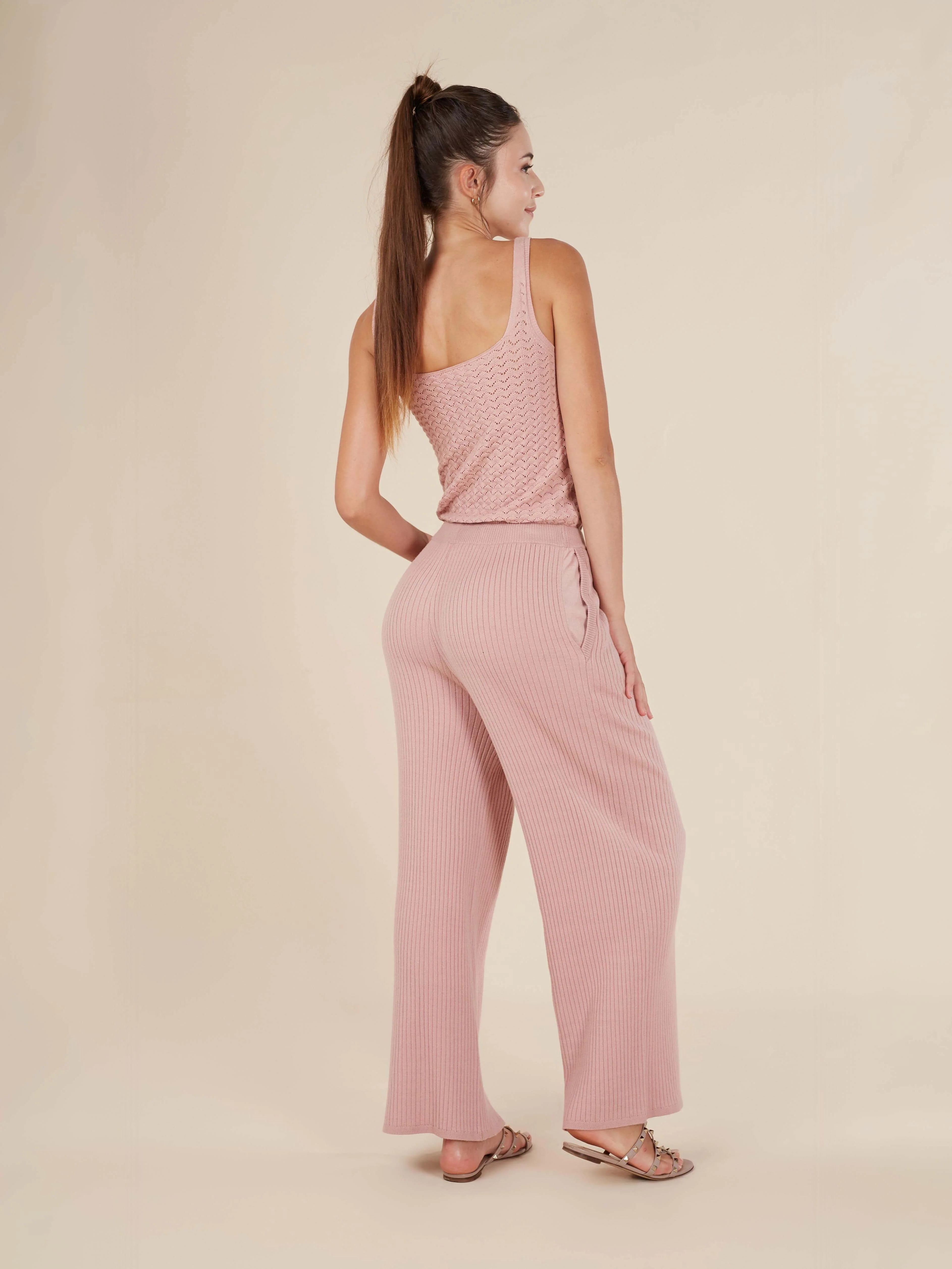 Reis Pointelle Knit Square Neck Tank Top - Image 2