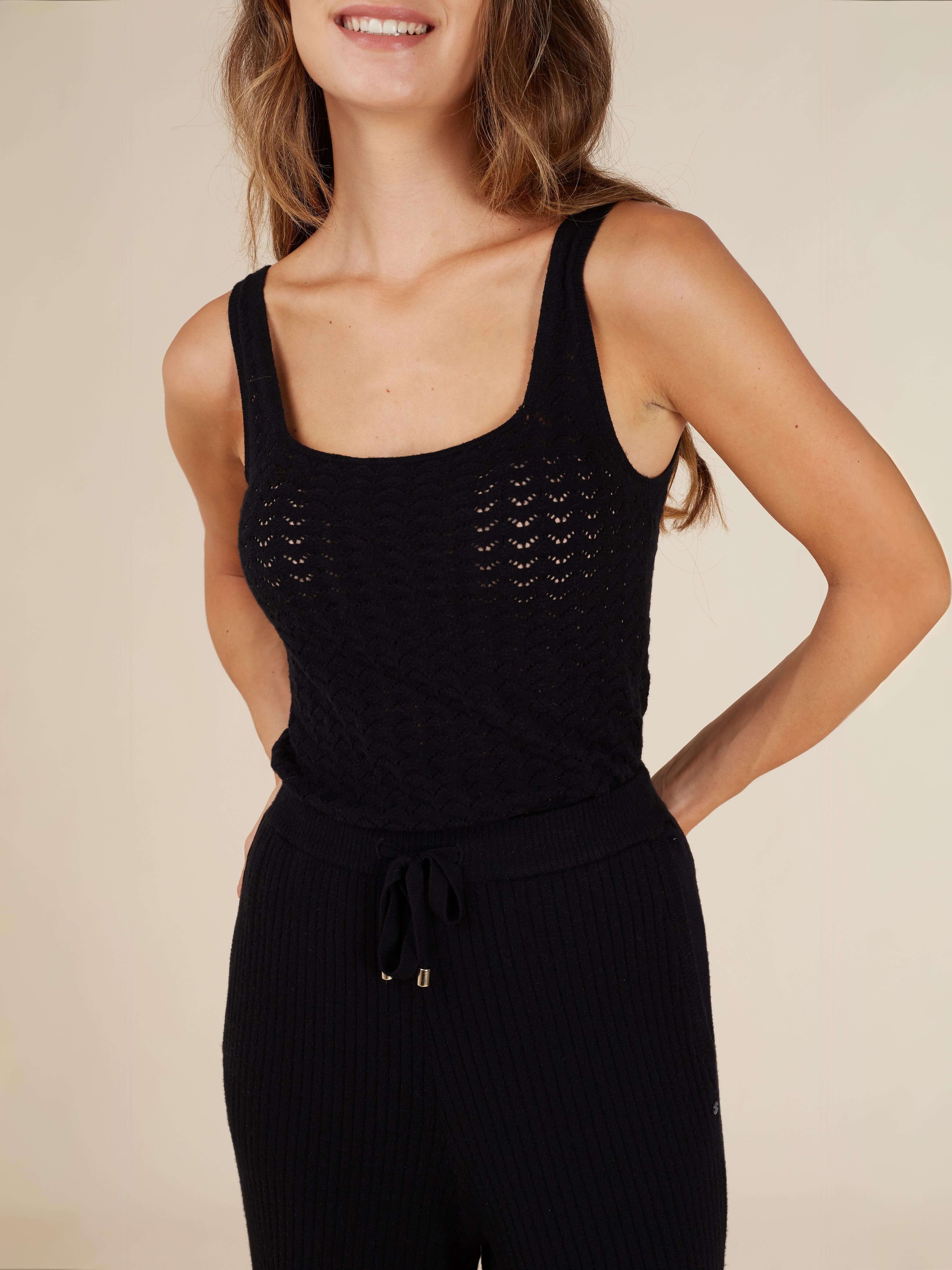 Reis Pointelle Knit Square Neck Tank Top - Image 6