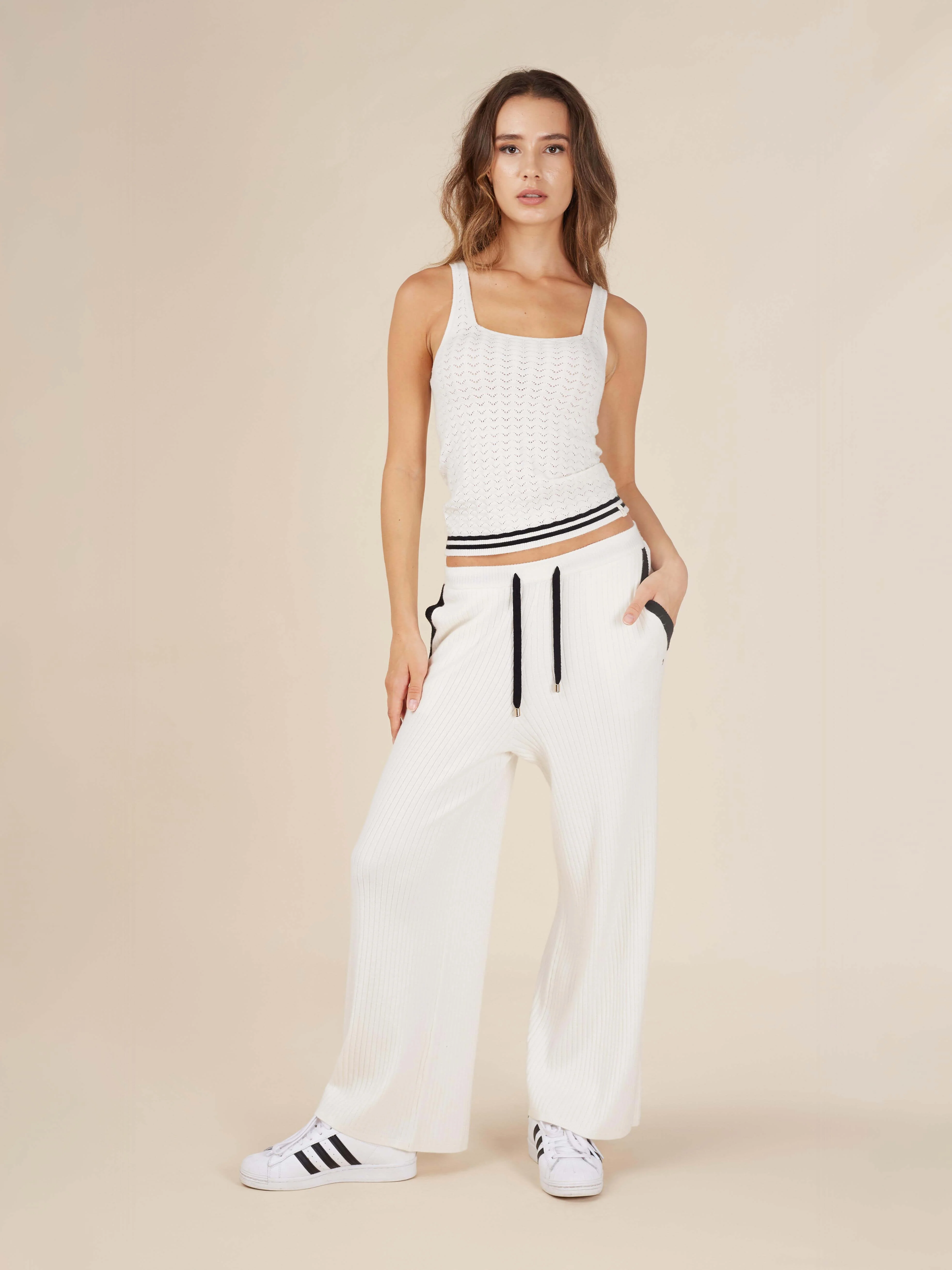 Reis Pointelle Knit Square Neck Tank Top - Image 9