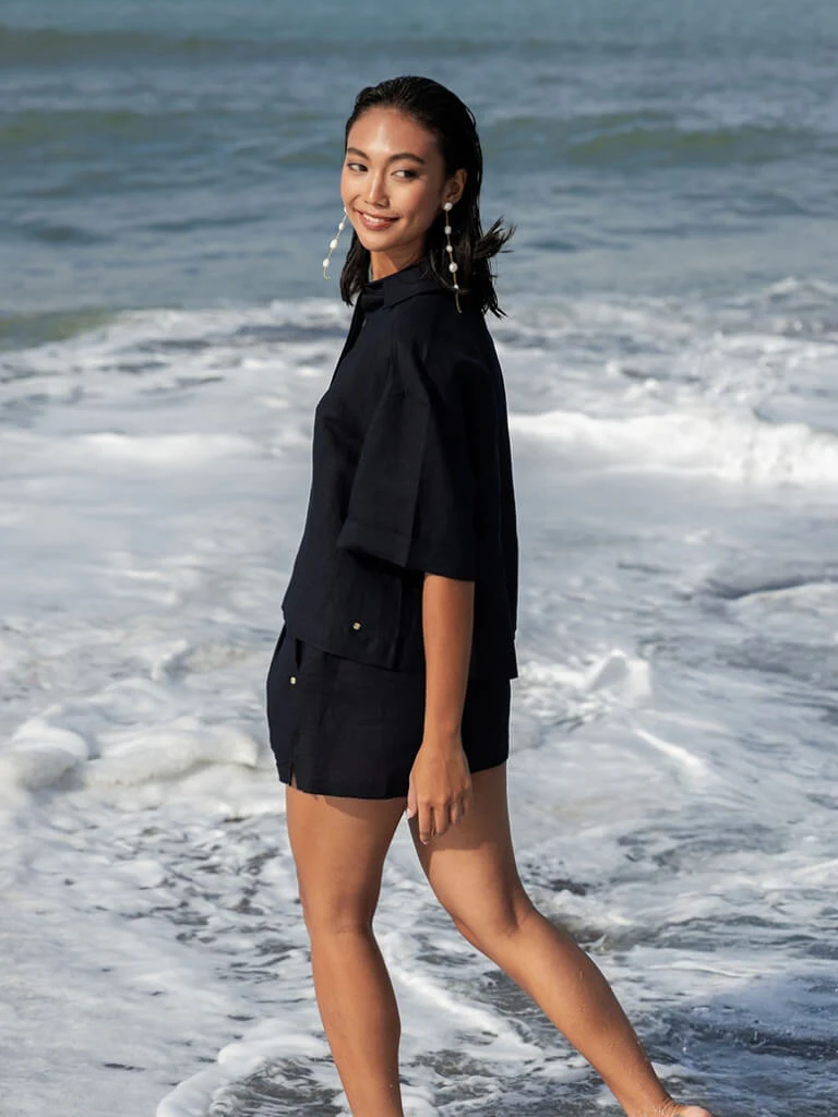 Terra Linen Lounge Short Sleeve Shirt - Image 11