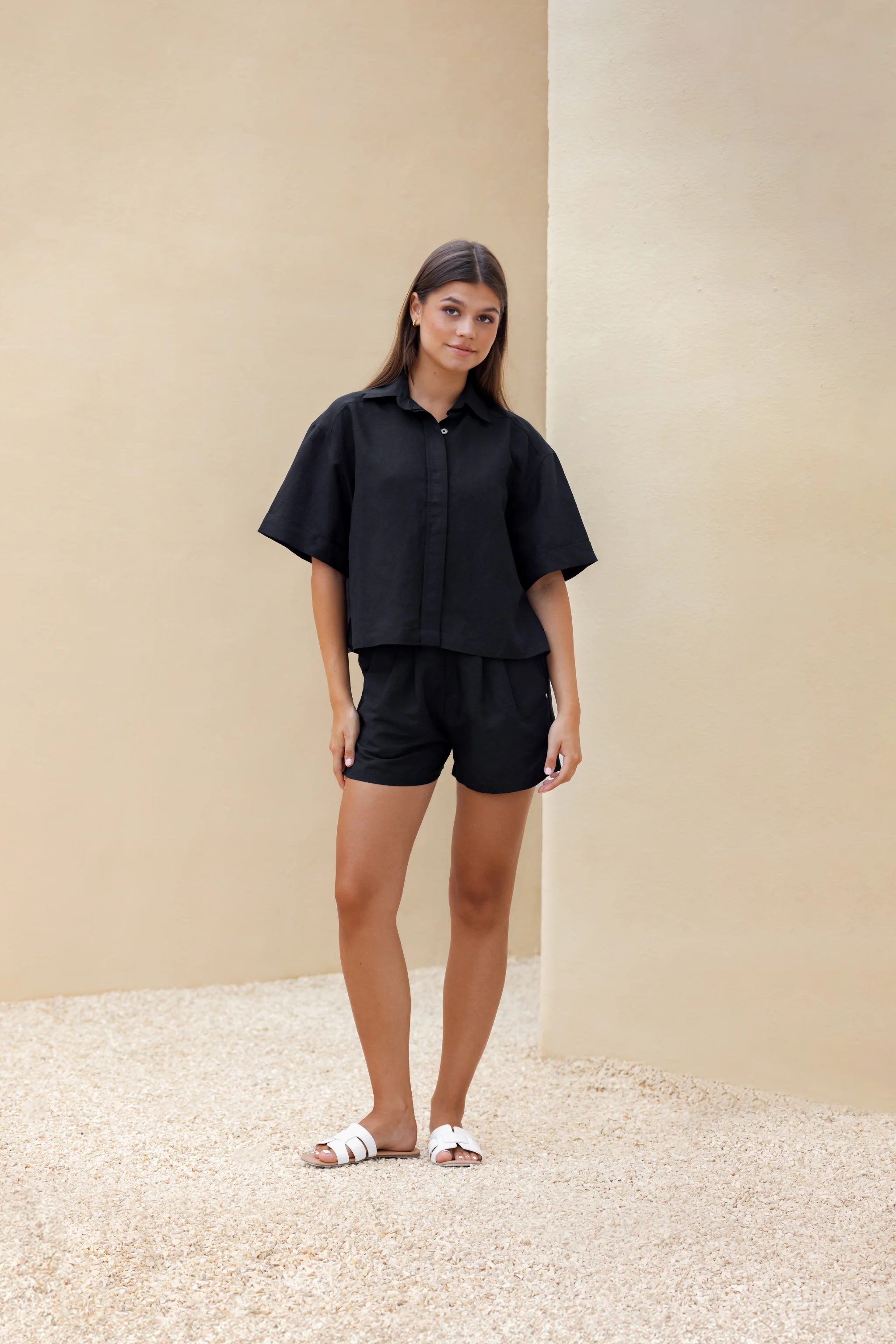 Terra Linen Lounge Short Sleeve Shirt - Image 7