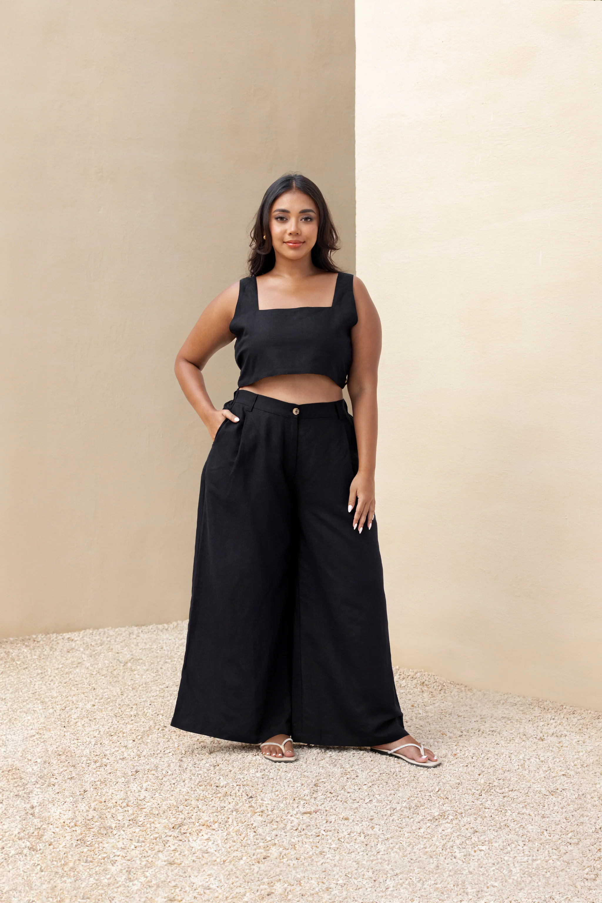 Terra Linen Wide Leg Trousers - Image 7