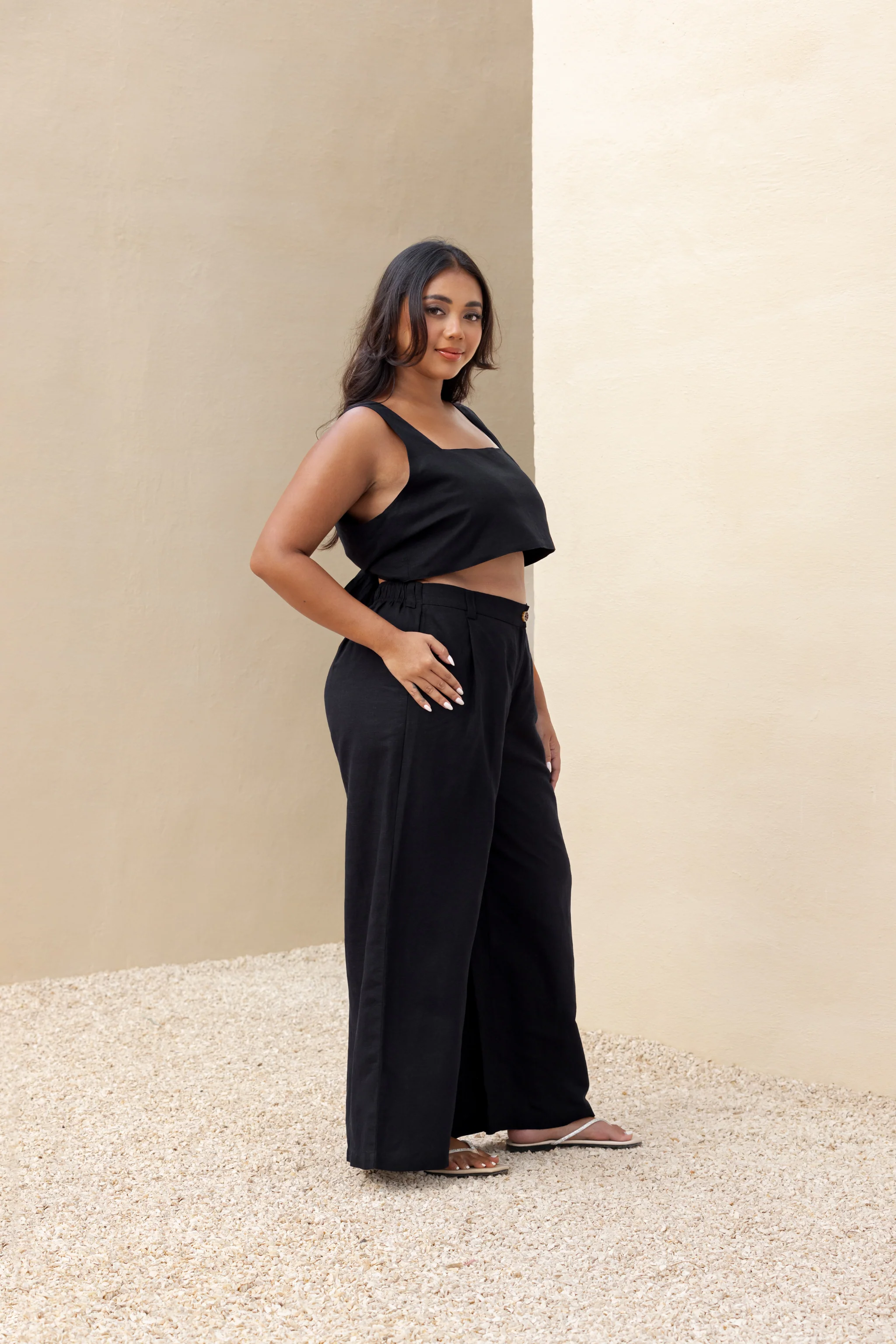Terra Linen Wide Leg Trousers - Image 8