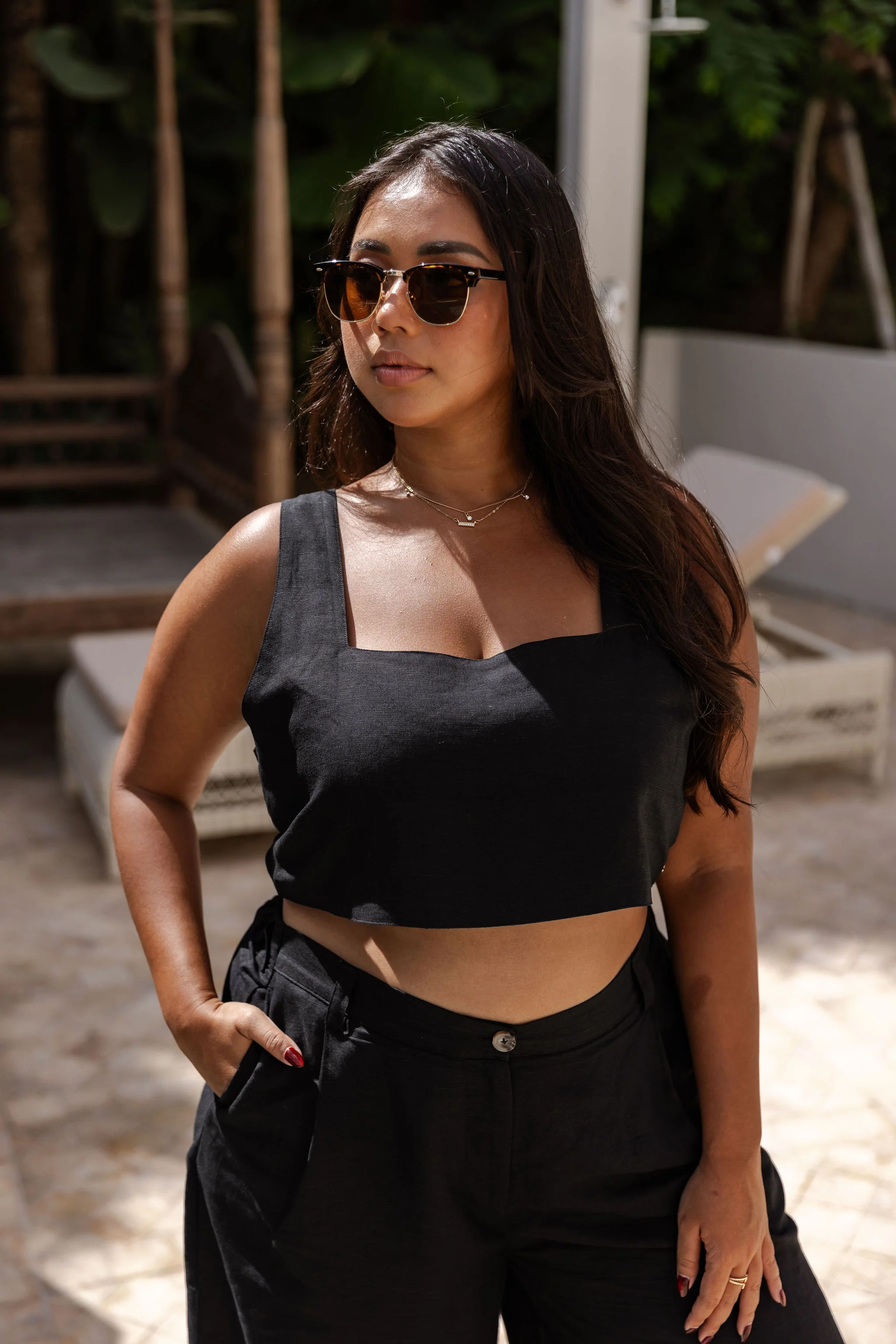 Terra Linen Wrap Top - Image 11